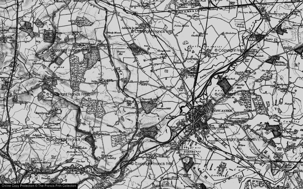Old Map of Cusworth, 1895 in 1895
