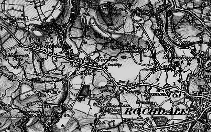 Old map of Cutgate in 1896