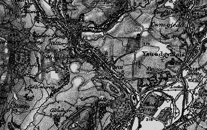 Old map of Cwm-twrch Isaf in 1898