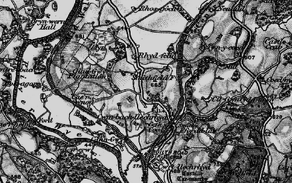 Old map of Cwmbach Llechrhyd in 1898