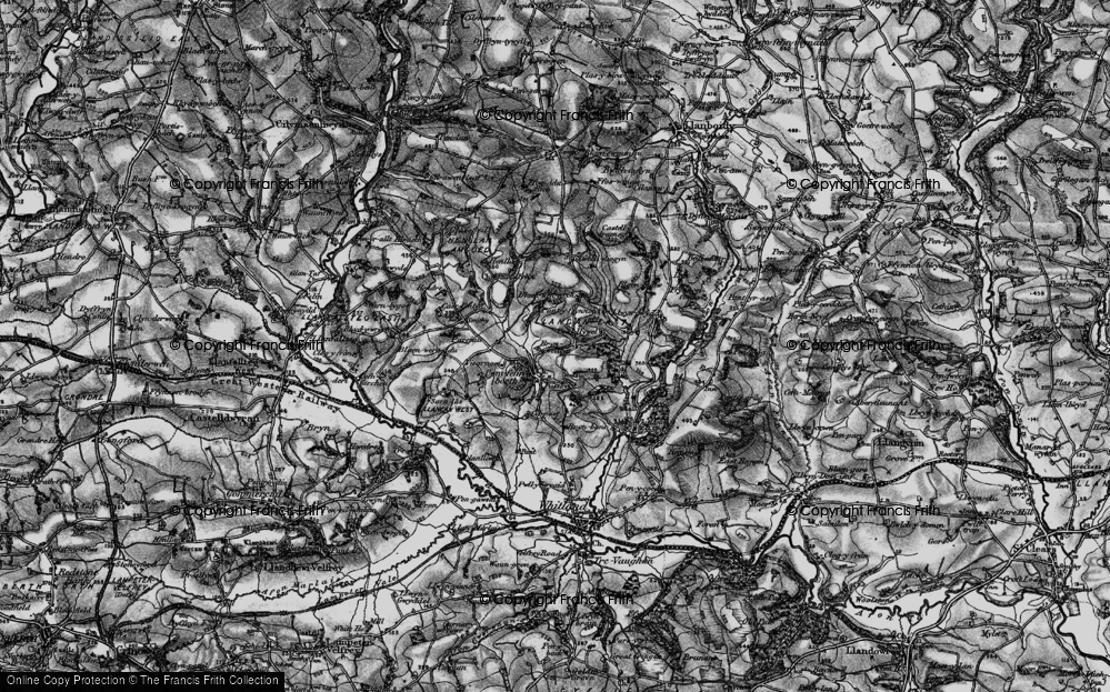 Old Map of Historic Map covering Blaen-lliwe in 1898