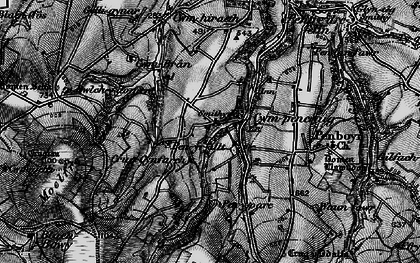 Old map of Blaen Bran in 1898