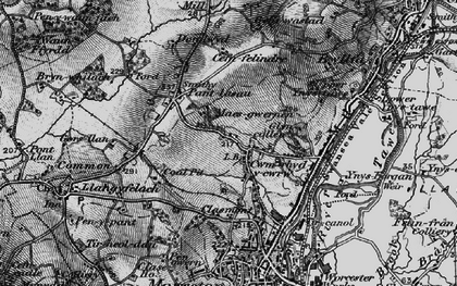 Old map of Cwmrhydyceirw in 1897