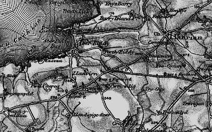 Old map of Cwmwdig Water in 1898