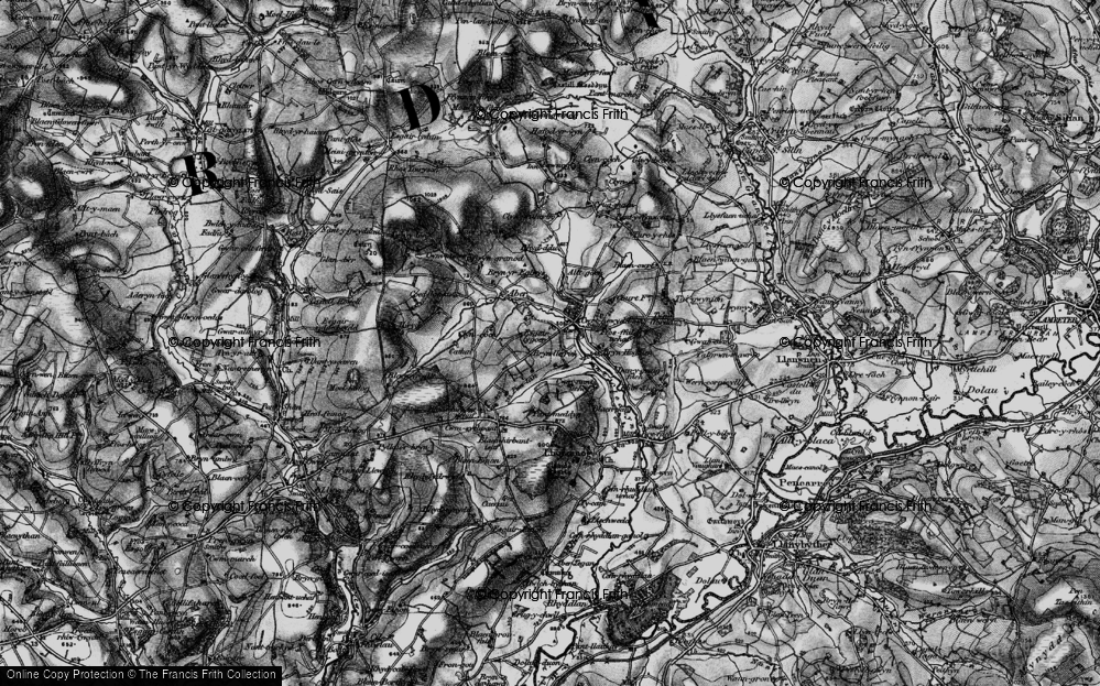 Old Map of Historic Map covering Bryn-yr-Eglwys in 1898
