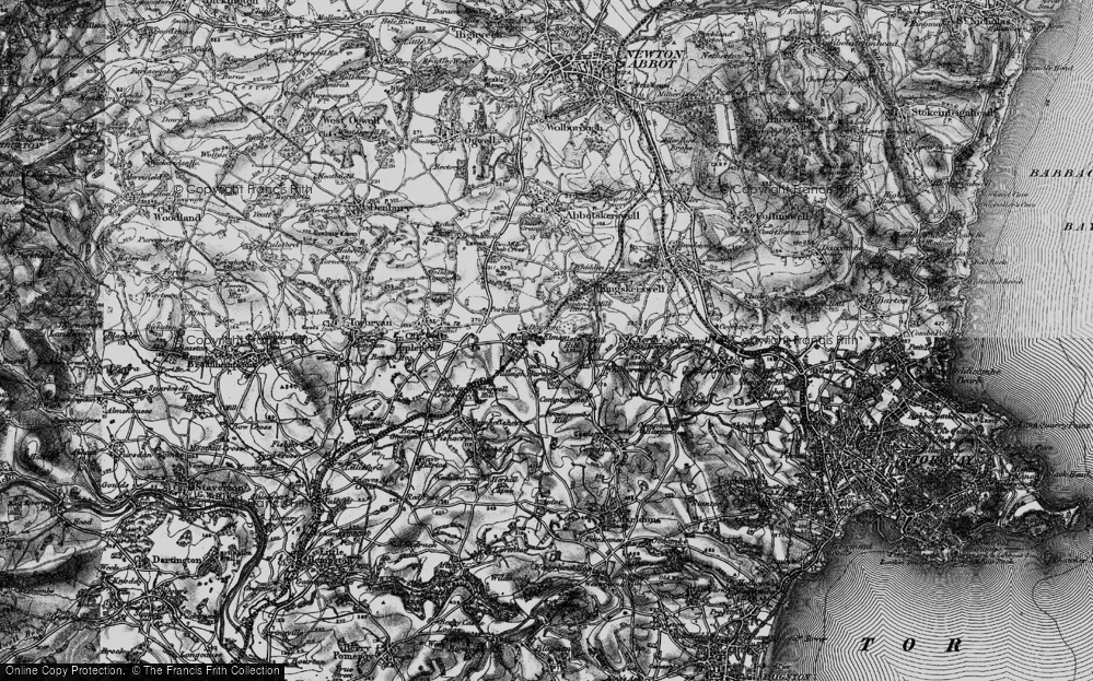 Old Map of Historic Map covering Bulleigh Barton in 1898