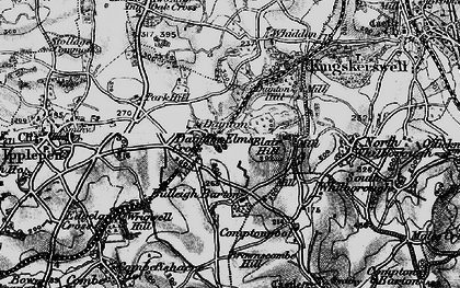 Old map of Dainton in 1898