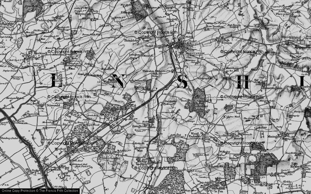 Old Map of Dalderby, 1899 in 1899