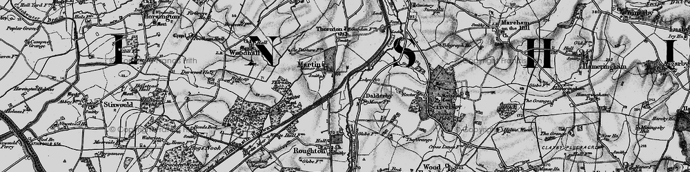 Old map of Dalderby in 1899