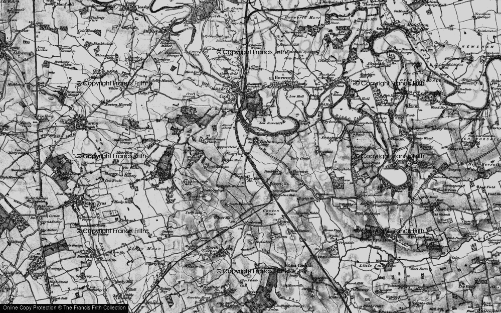 Old Map of Historic Map covering Birch Carr in 1897