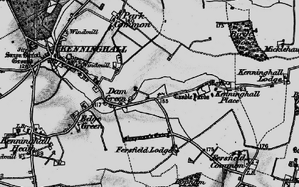 Old map of Dam Green in 1898