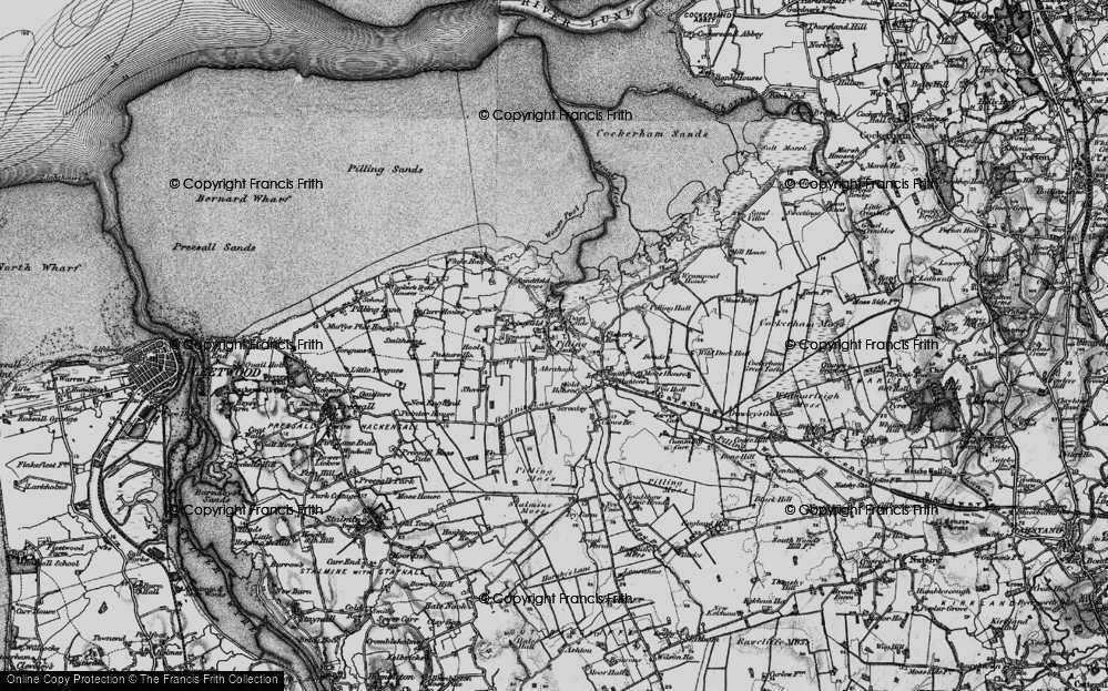 Old Map of Historic Map covering Lane Ends Amenity Area in 1896