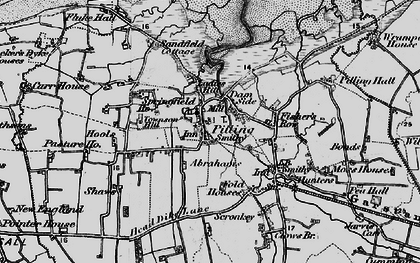 Old map of Lane Ends Amenity Area in 1896