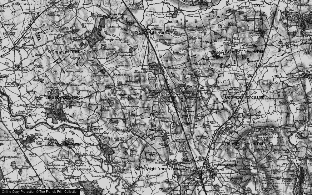 Old Map of Historic Map covering Bowes Hill in 1898