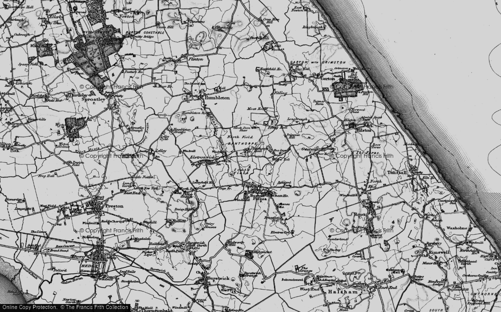 Old Map of Danthorpe, 1895 in 1895