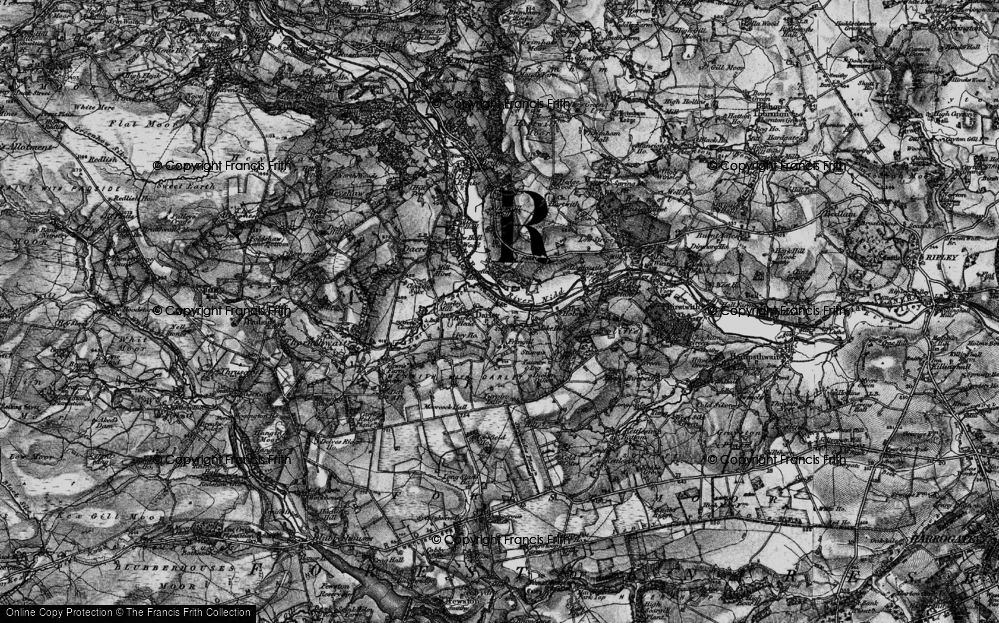 Old Map of Historic Map covering Nidd Valley in 1898