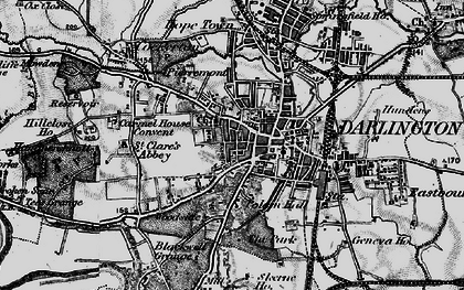 Old map of Darlington in 1897