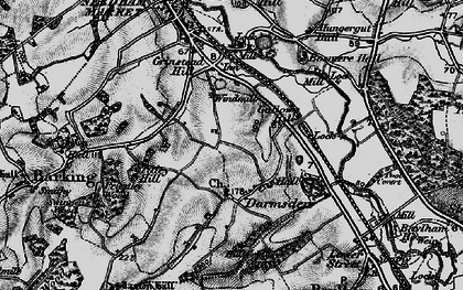 Old map of Darmsden in 1896