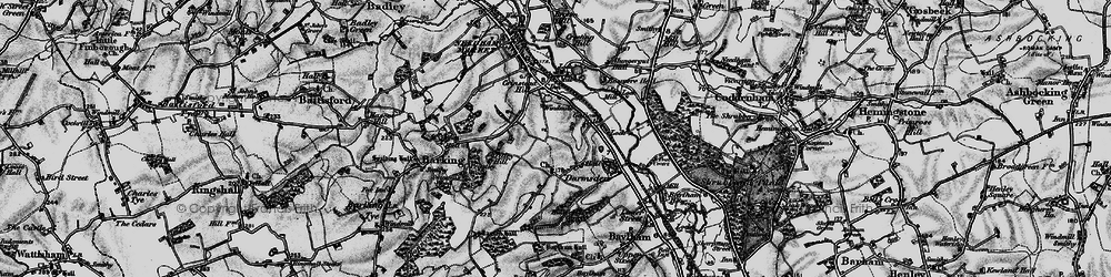 Old map of Darmsden in 1896