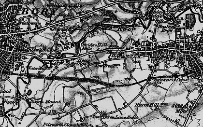 Old map of Darn Hill in 1896