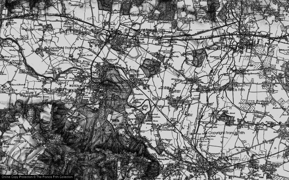 Old Map of Datchet Common, 1896 in 1896