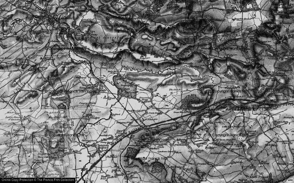 Old Map of Historic Map covering Brinkworth Brook in 1898