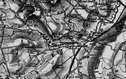 Old map of Daw Cross in 1898