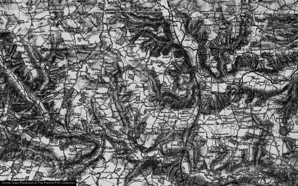 Old Map of Daw's Cross, 1895 in 1895