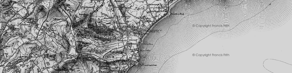Old map of Dawlish in 1898