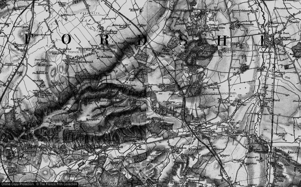 Old Map of Historic Map covering Appley Corner in 1896