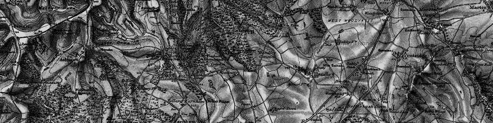 Old map of Woodcutts Common in 1895