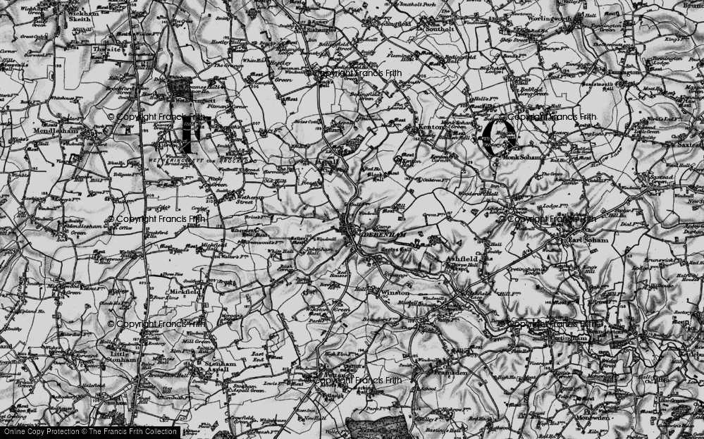 Old Map of Debenham, 1898 in 1898