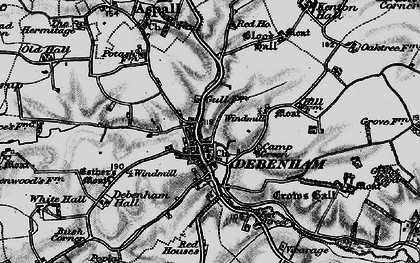 Old map of Debenham in 1898