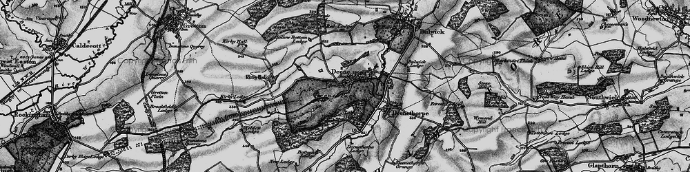 Old map of Deene in 1898
