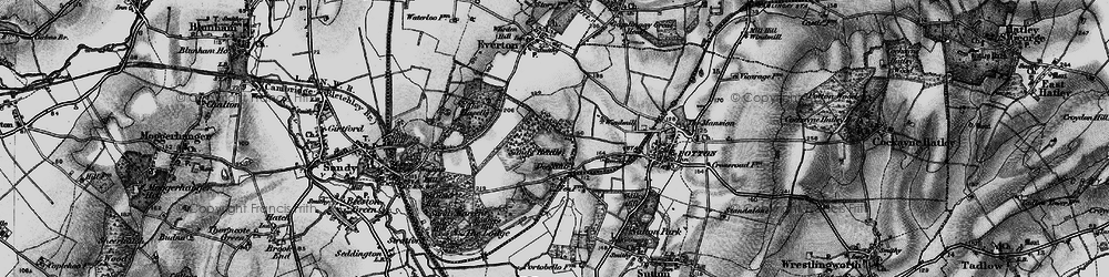 Old map of Bunker's Hill in 1896