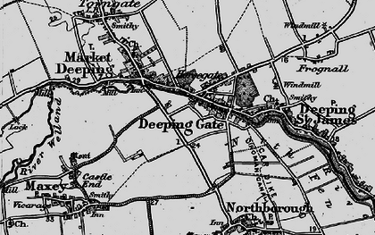 Old map of Deeping Gate in 1898