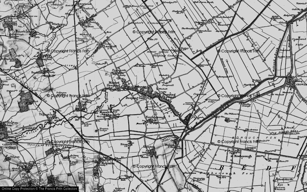Old Map of Deeping St James, 1898 in 1898