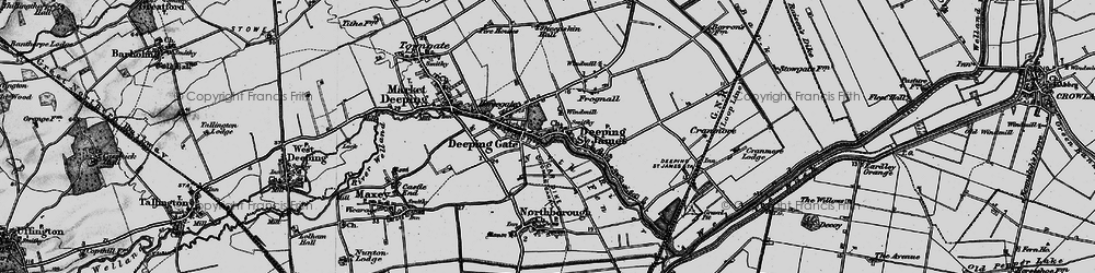 Old map of Deeping St James in 1898