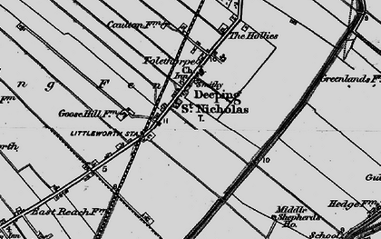 Old map of Deeping St Nicholas in 1898
