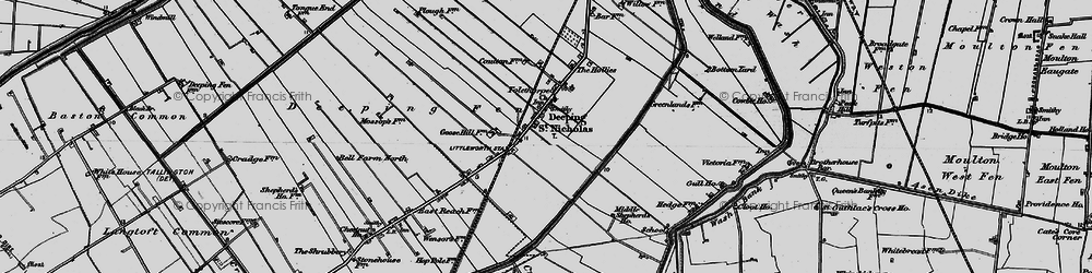 Old map of Deeping St Nicholas in 1898