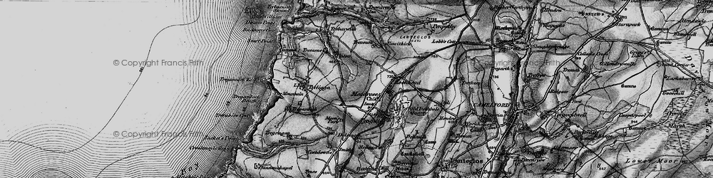 Old map of Delabole in 1895