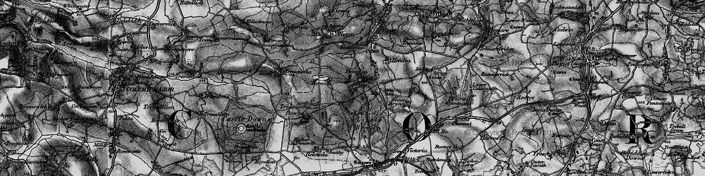 Old map of Belowda Beacon in 1895