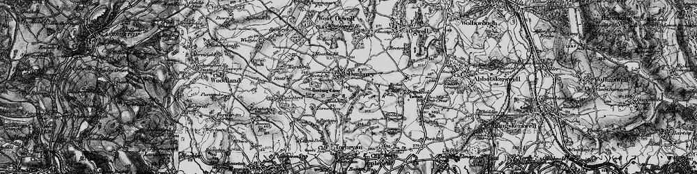 Old map of Denbury in 1898