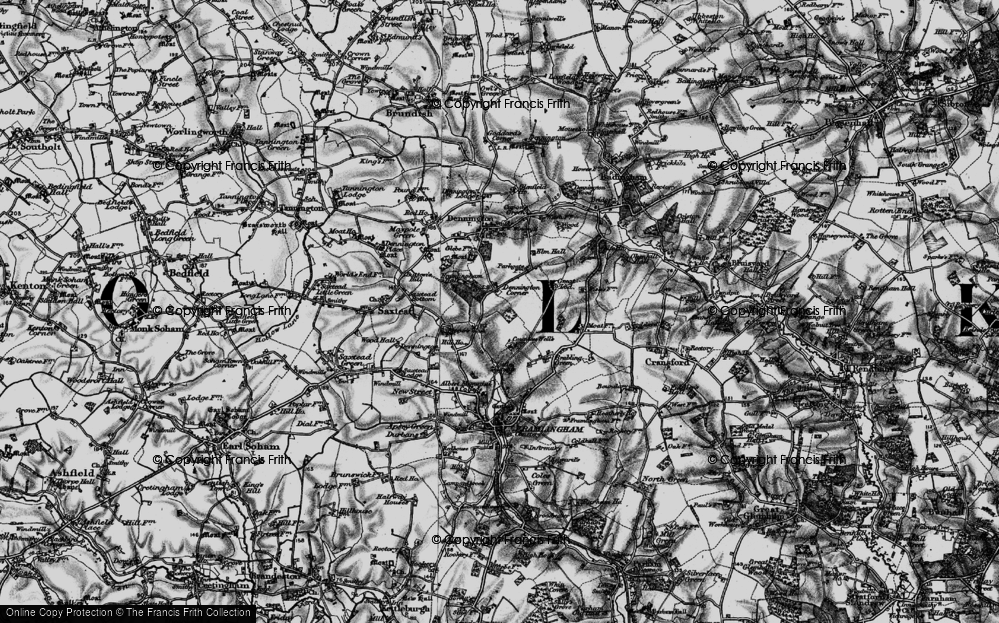 Old Map of Dennington Corner, 1898 in 1898