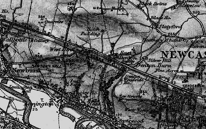 Old map of Denton Burn in 1898