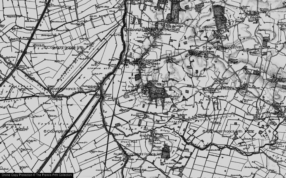 Old Map of Historic Map covering Whin Common in 1898