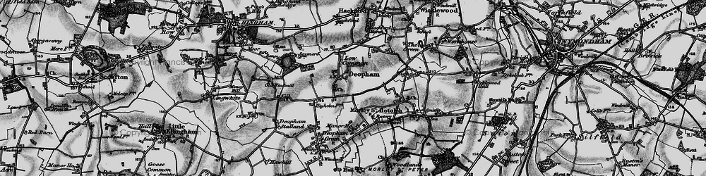 Old map of Deopham in 1898
