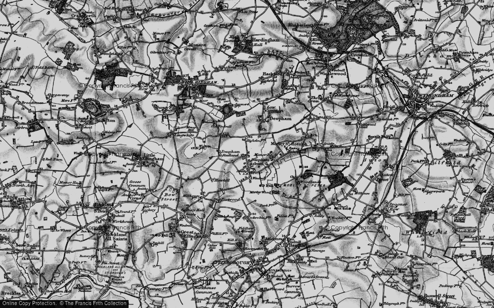 Old Map of Deopham Green, 1898 in 1898