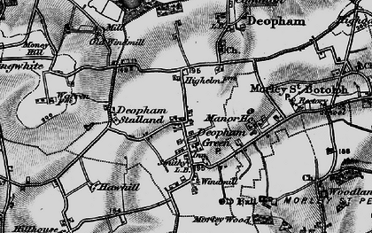 Old map of Deopham Green in 1898