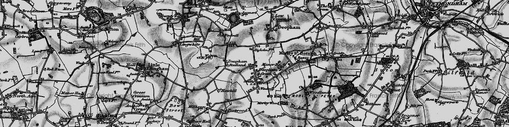 Old map of Deopham Green in 1898